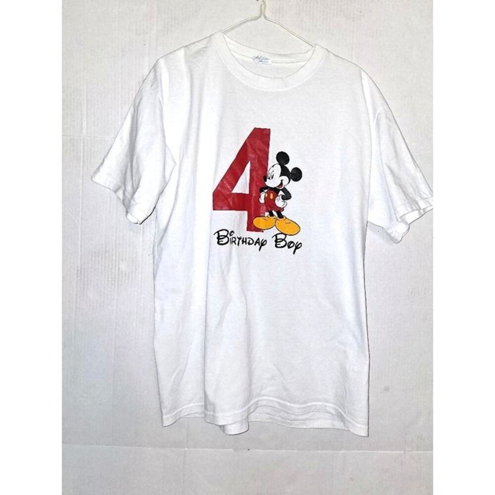 Yazbek White Unisex Mickey Mouse T-Shirt Size Large